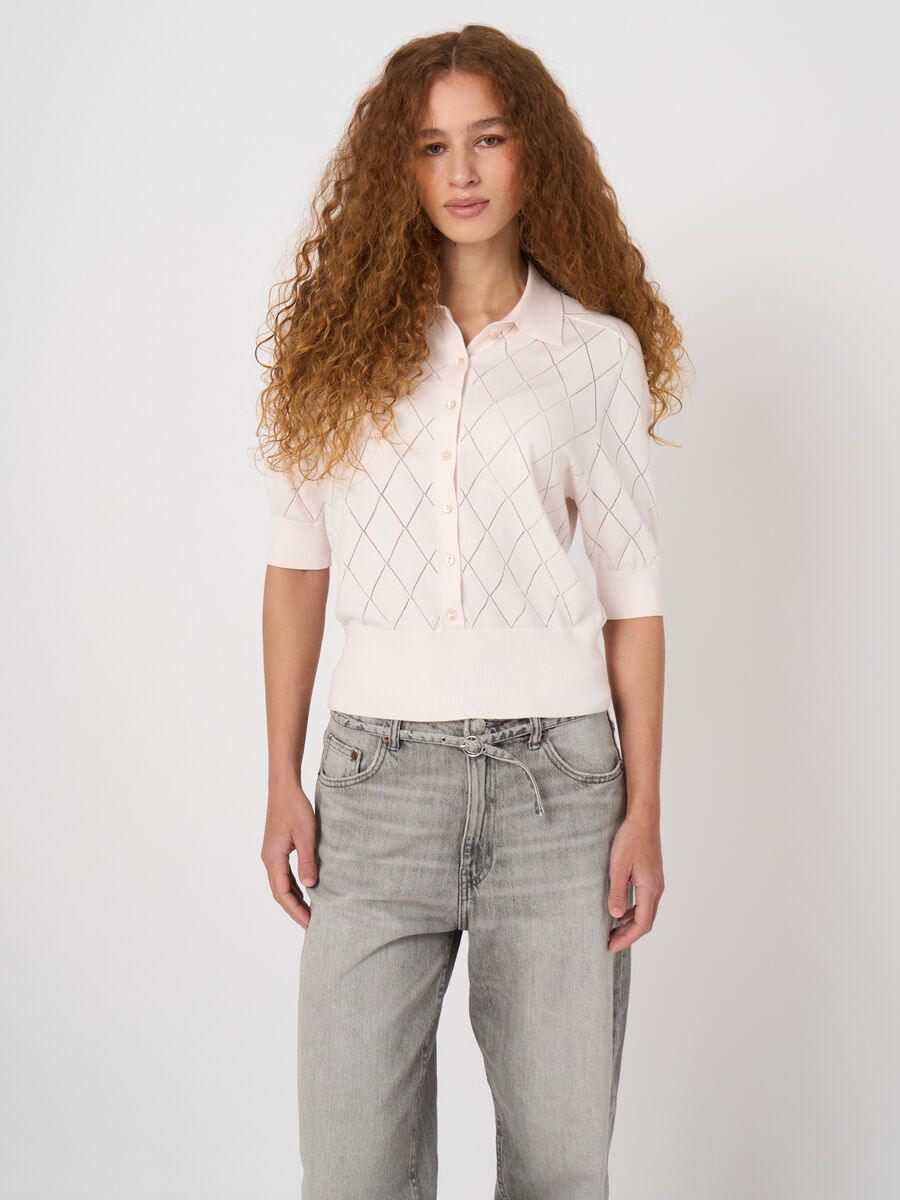 Superfine cotton polo knit image number 3