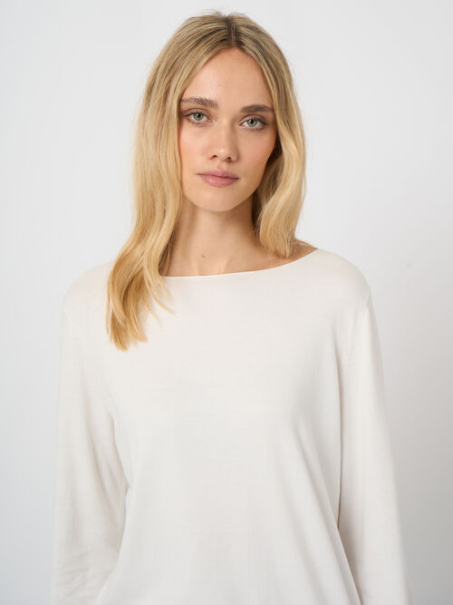Pull col bateau en coton superfin