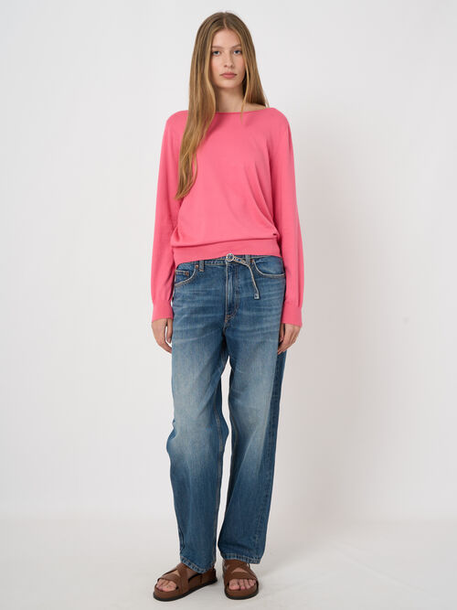 Pull col bateau en coton superfin