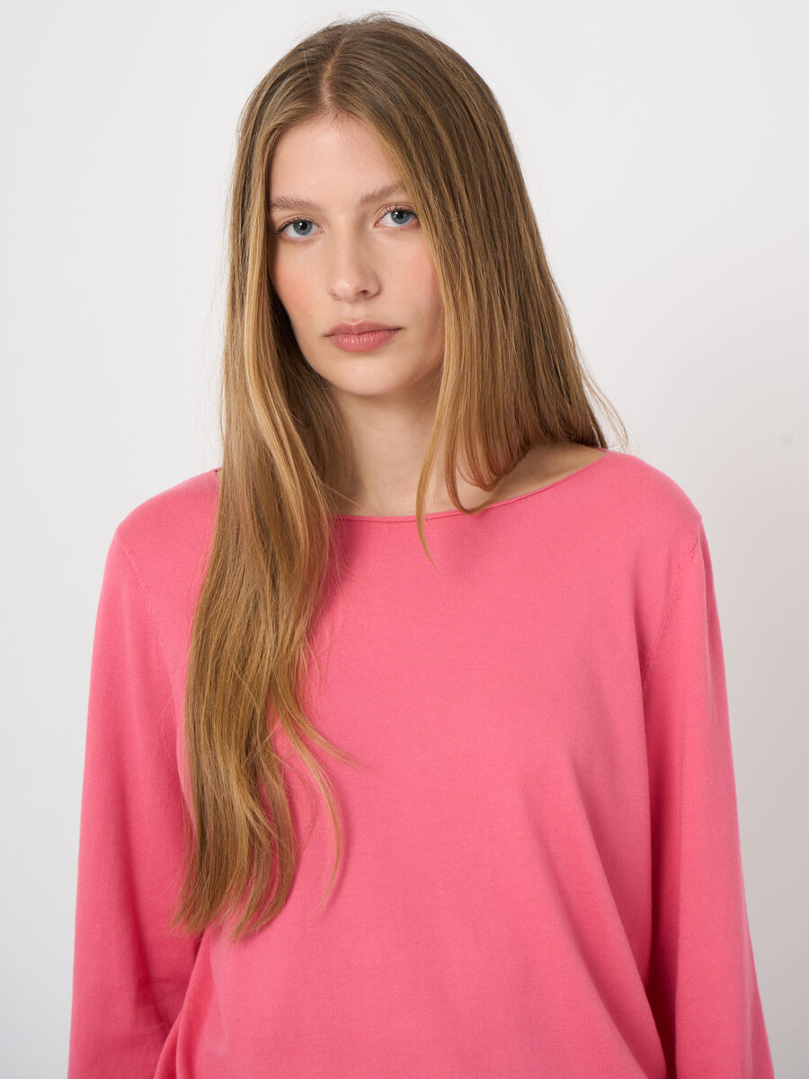 Pull col bateau en coton superfin image number 2