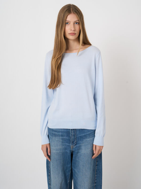 Pull col bateau en coton superfin image number 1