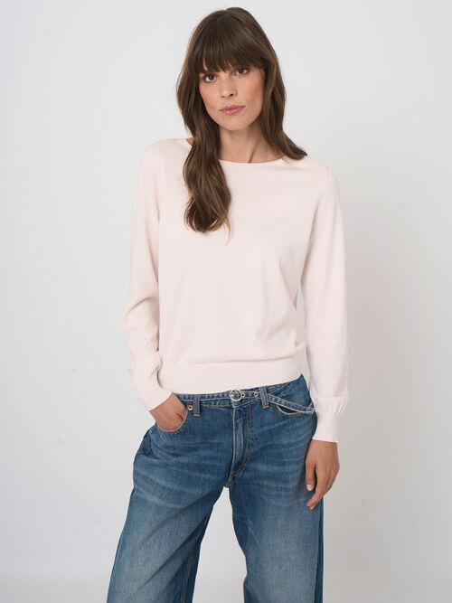 Pull col bateau en coton superfin