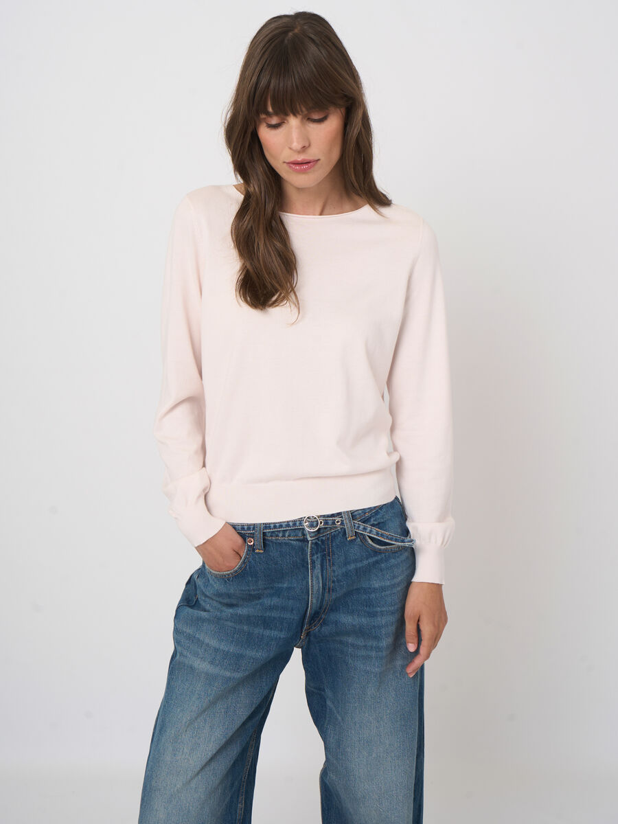 Pull col bateau en coton superfin image number 3