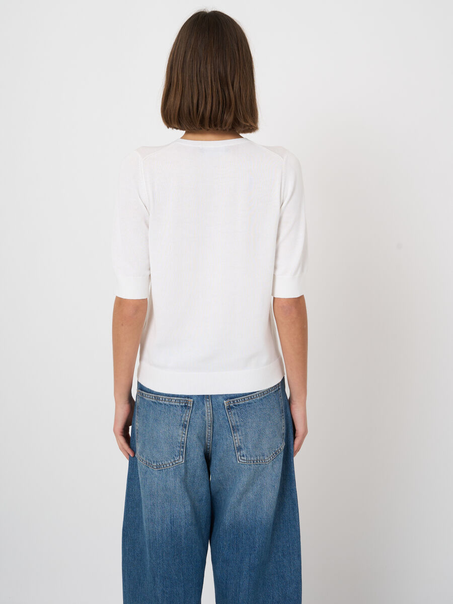 Fine-knit cotton-viscose sweater image number 3