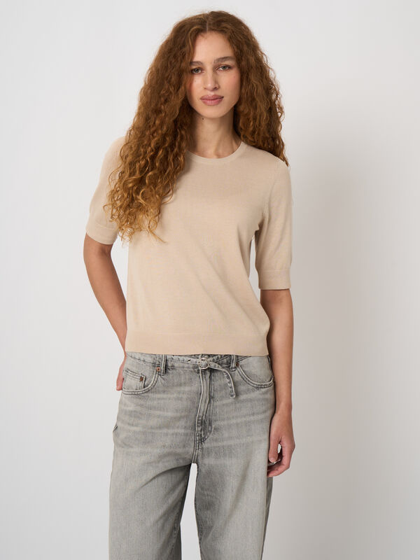 Fine-knit cotton-viscose sweater image number 0