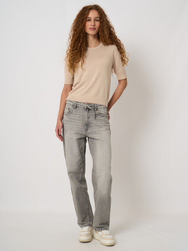 Fine-knit cotton-viscose sweater image number 1