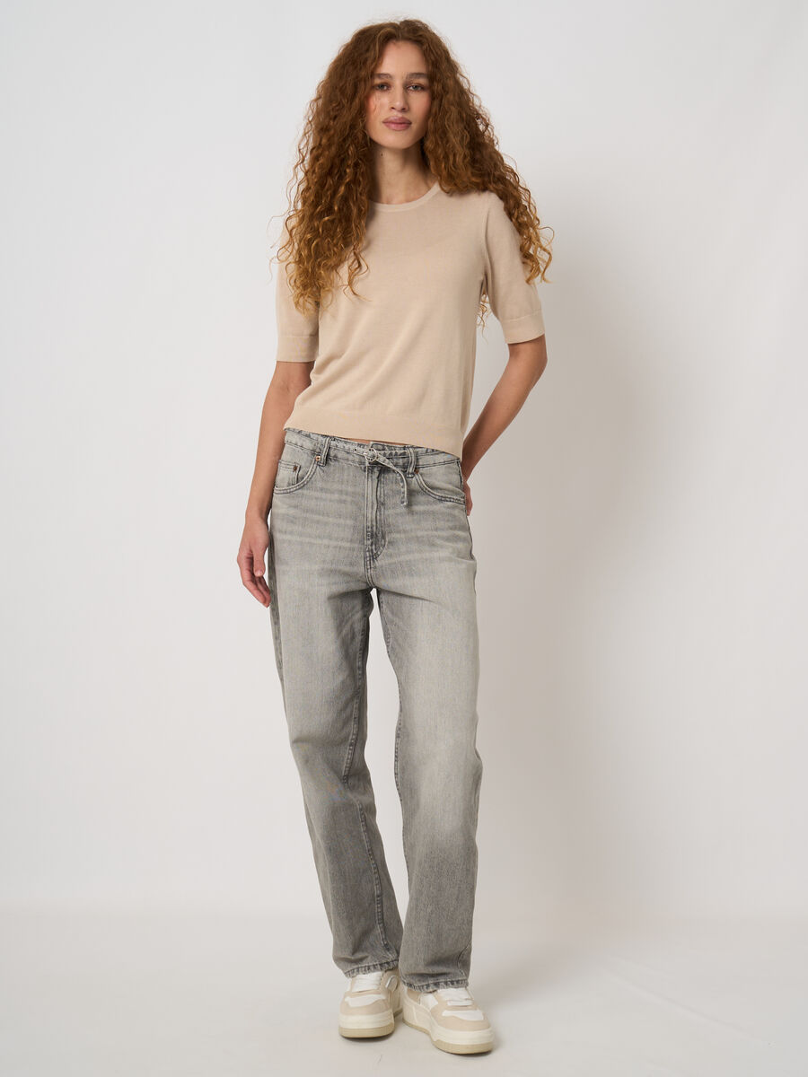 Pull en maille fine coton-viscose image number 1