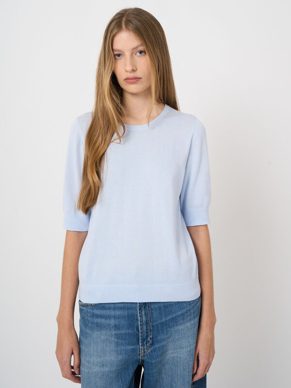 Fine-knit cotton-viscose sweater image number 0