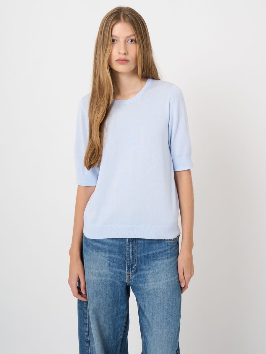 Fine-knit cotton-viscose sweater image number 2