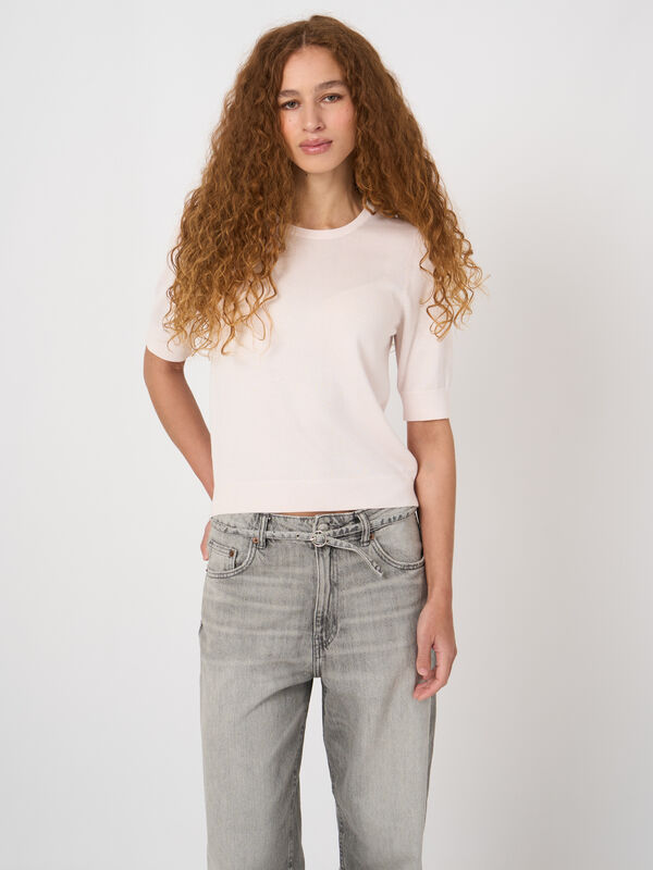 Fine-knit cotton-viscose sweater image number 0