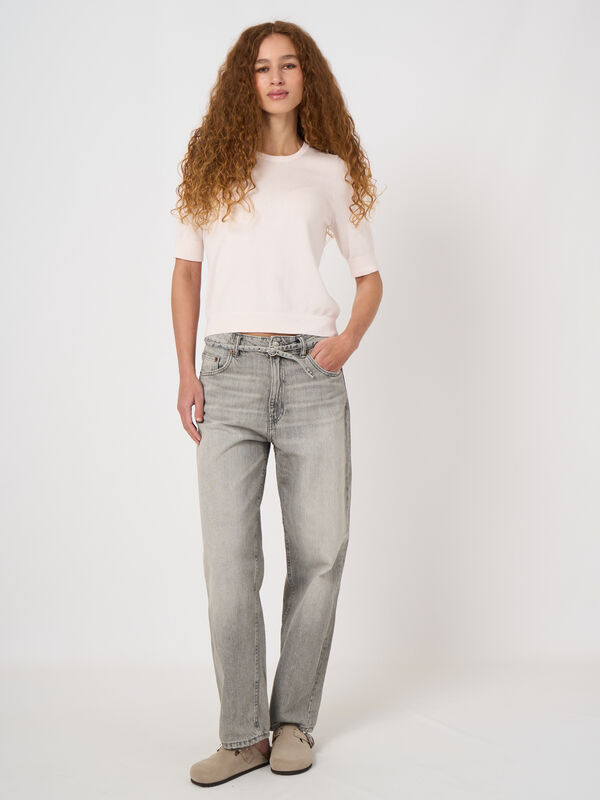 Fine-knit cotton-viscose sweater image number 1
