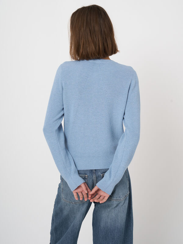 Kurzer Rippstrick-Cardigan aus Kaschmir-Baumwolle image number 3