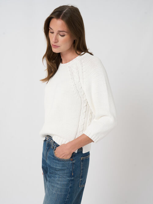 Pull en maille &eacute;paisse en coton m&eacute;lang&eacute;