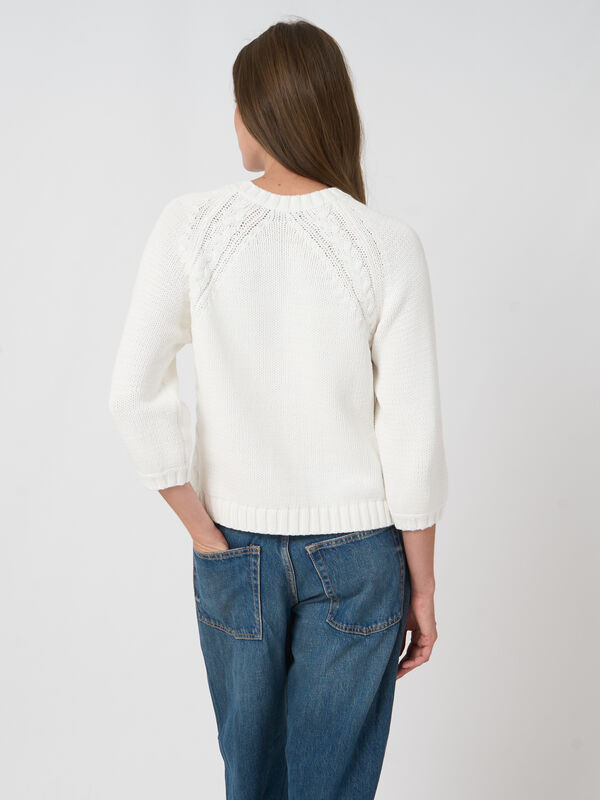 Pull en maille &eacute;paisse en coton m&eacute;lang&eacute; image number 6