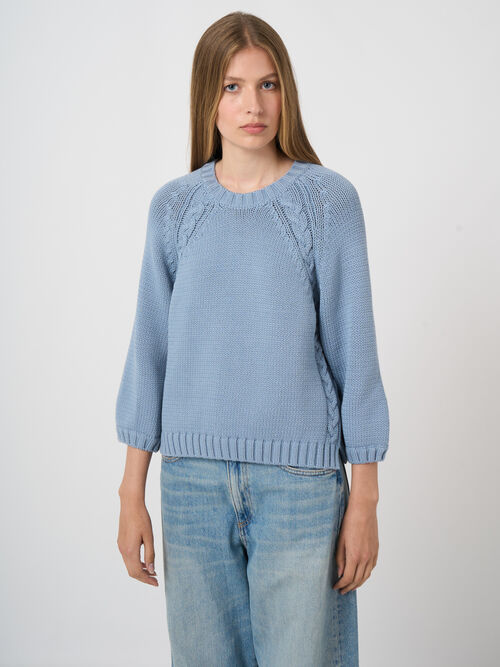 Chunky knit cotton-blend sweater
