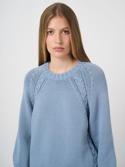 Chunky knit cotton-blend sweater