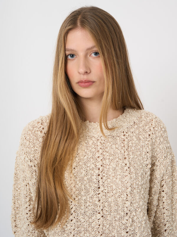 Struktur-Pullover aus italienischem Baumwollmix image number 3