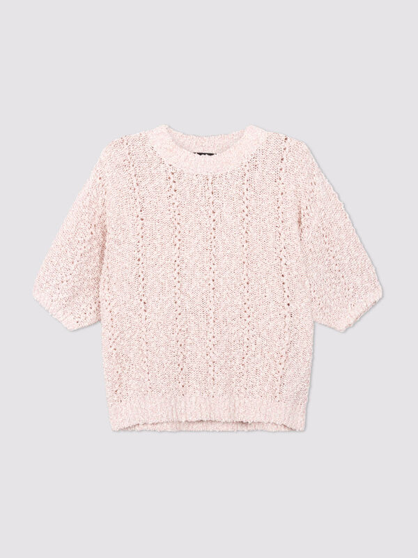 Textured italian cotton-blend sweater image number 0