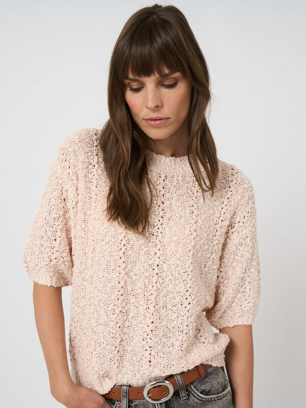 Textured italian cotton-blend sweater image number 1