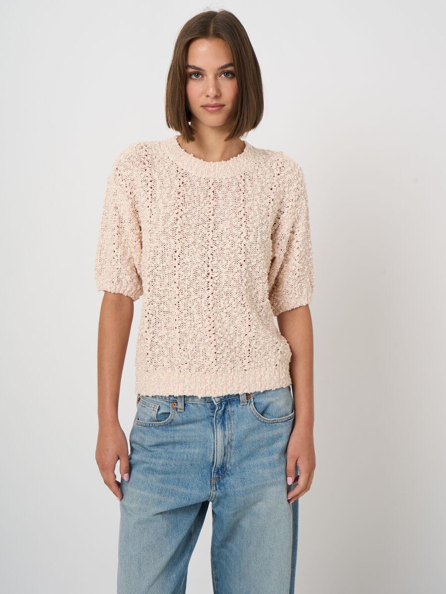 Textured italian cotton-blend sweater image number 1