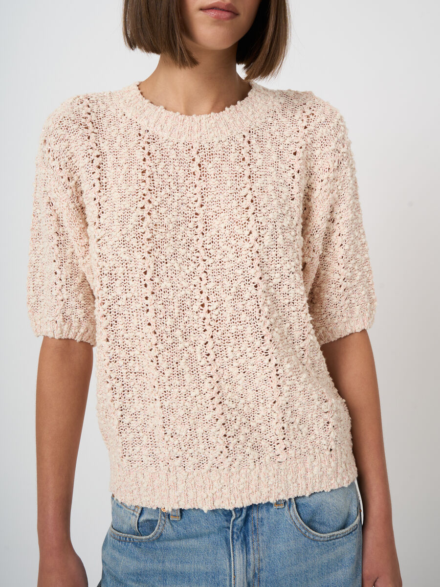 Textured italian cotton-blend sweater image number 3