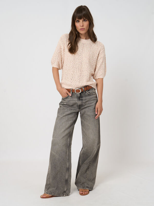 Textured italian cotton-blend sweater image number 4