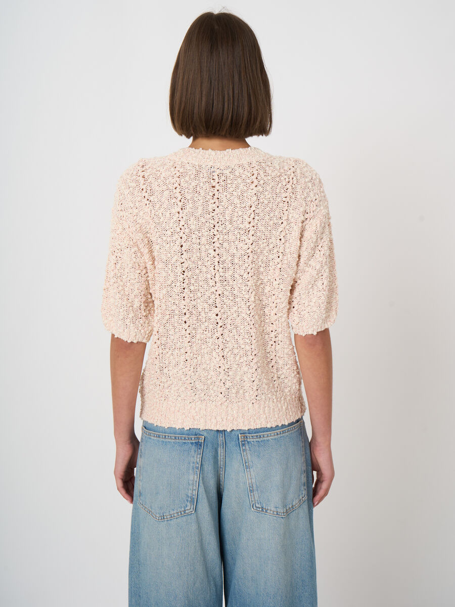 Textured italian cotton-blend sweater image number 4