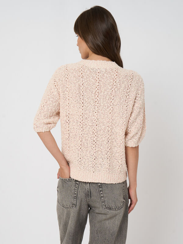 Textured italian cotton-blend sweater image number 5