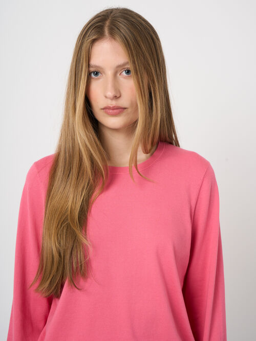 Rundhals-Pullover aus 100% superfeiner Baumwolle