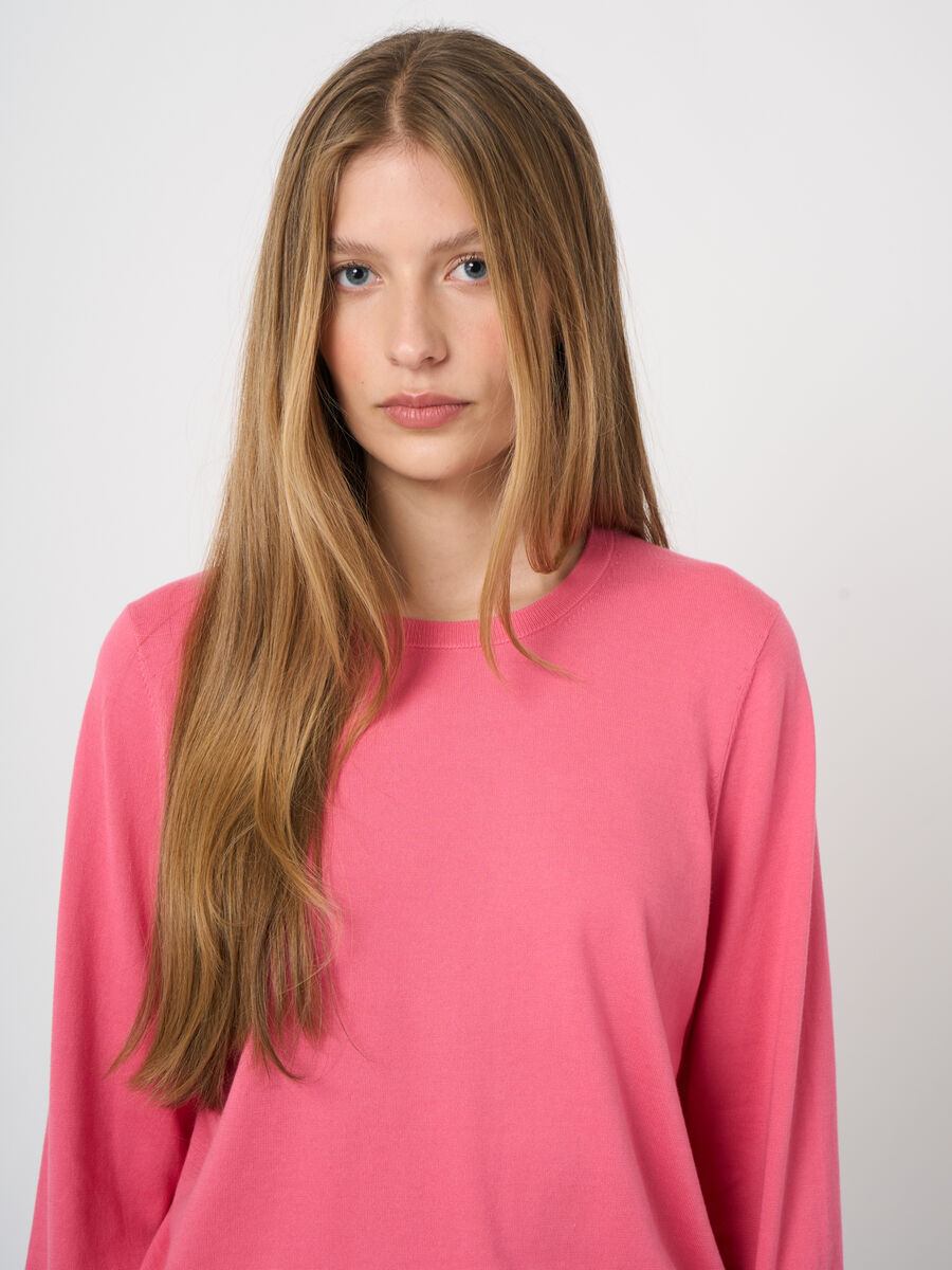 Rundhals-Pullover aus 100% superfeiner Baumwolle image number 1