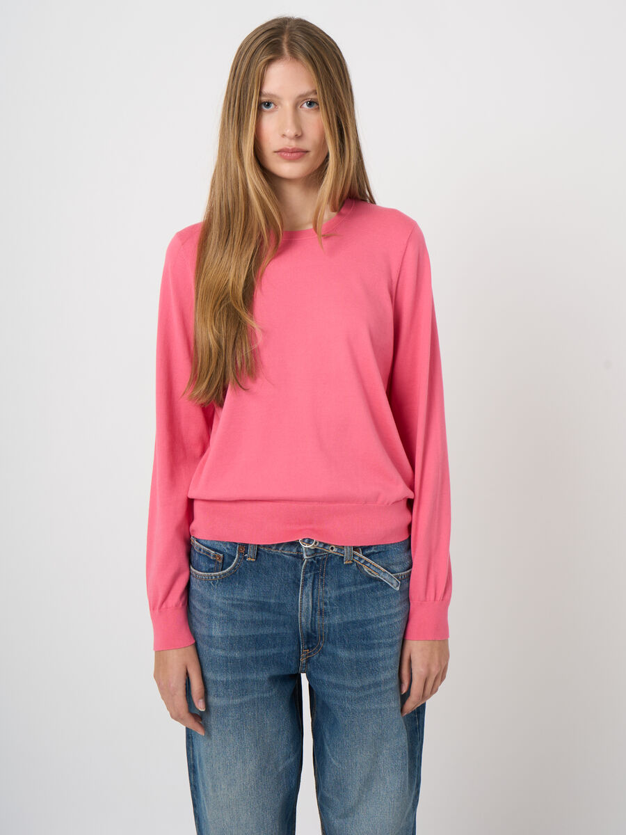 Rundhals-Pullover aus 100% superfeiner Baumwolle image number 2
