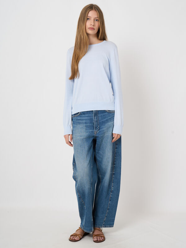 Rundhals-Pullover aus 100% superfeiner Baumwolle image number 0