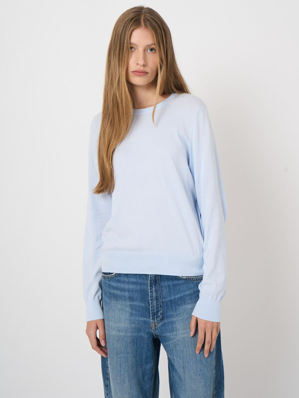 Rundhals-Pullover aus 100% superfeiner Baumwolle image number 2