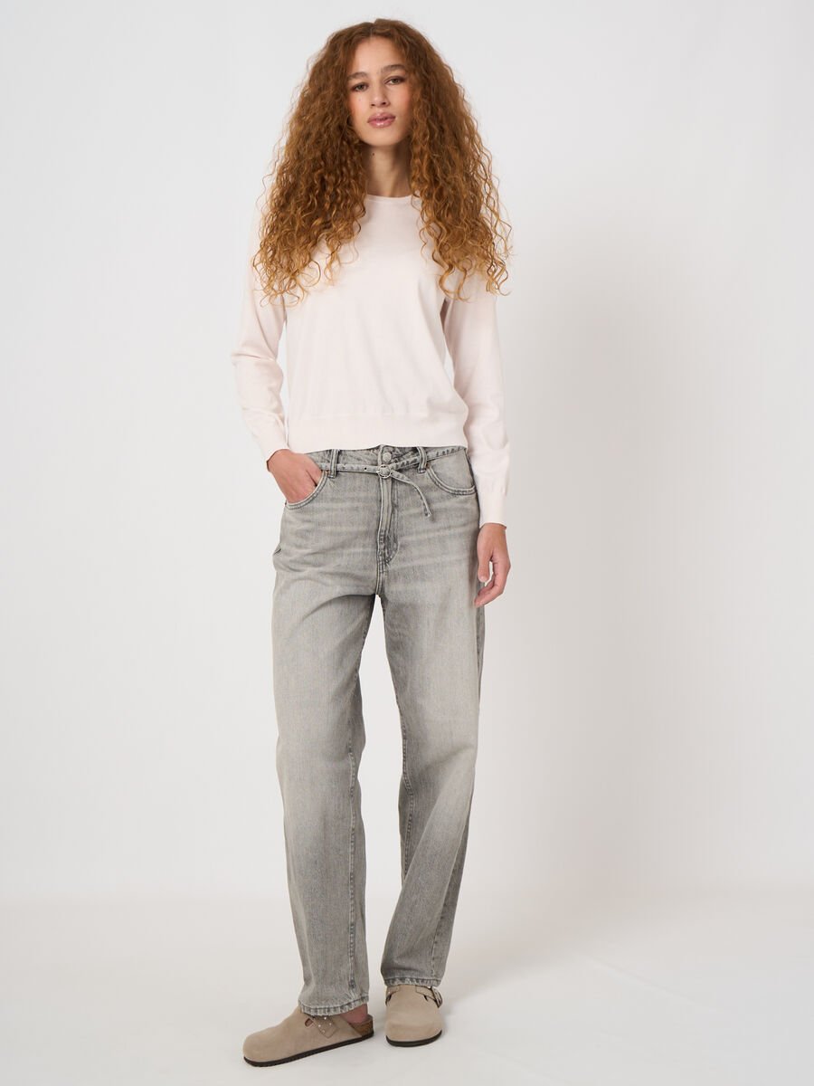 Rundhals-Pullover aus 100% superfeiner Baumwolle image number 0