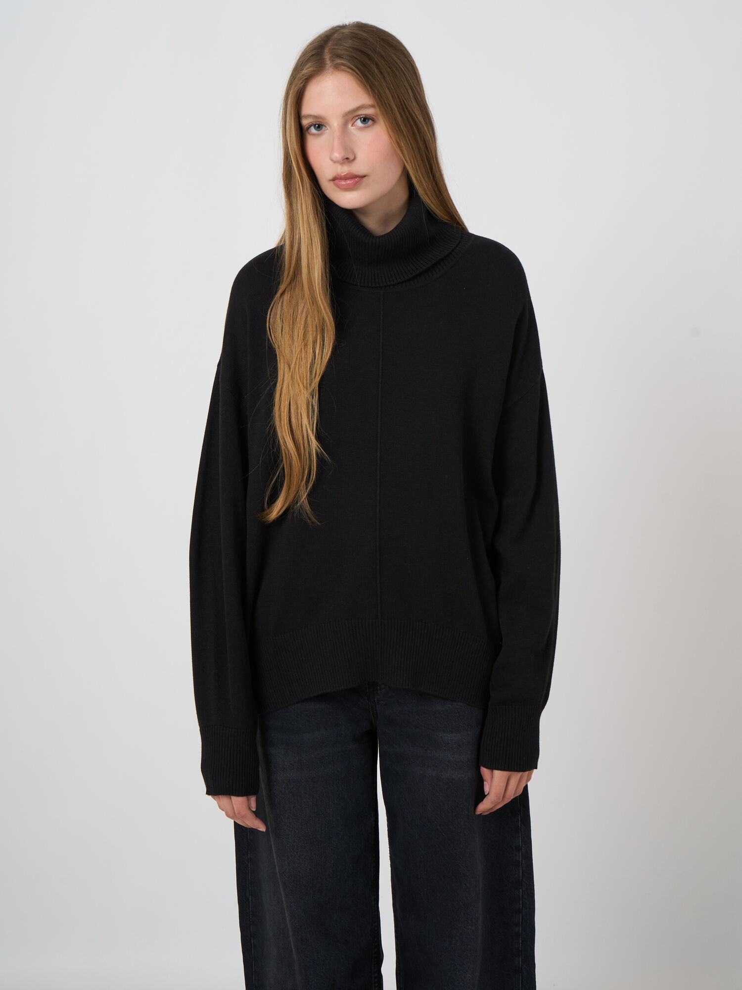 Oversized katoen-viscose coltrui