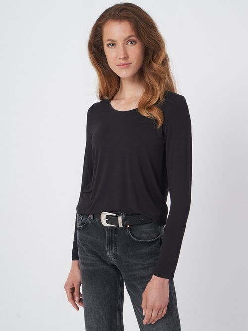 Basic dames T-shirt met lange mouw