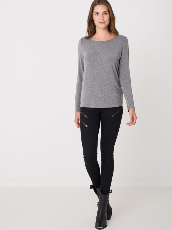 Basic dames T-shirt met lange mouw image number 3