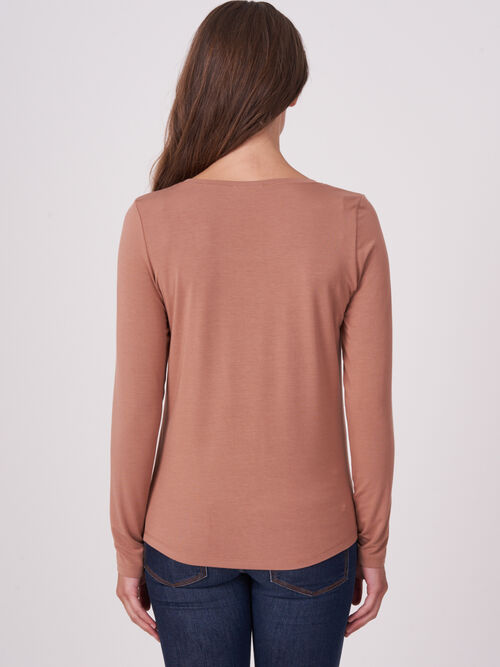 Basic dames T-shirt met lange mouw