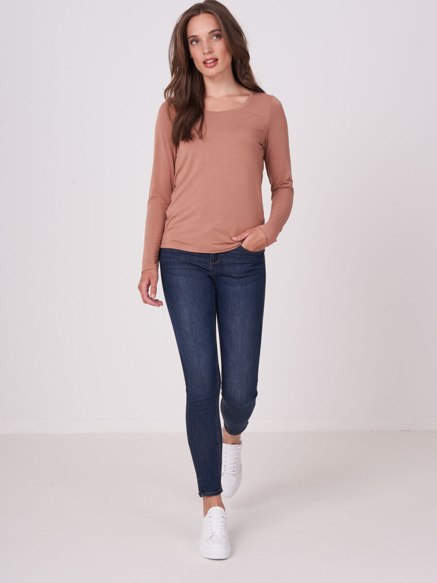 Basic dames T-shirt met lange mouw image number 3