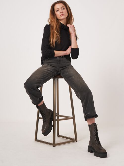 Stretch colshirt met lange mouwen