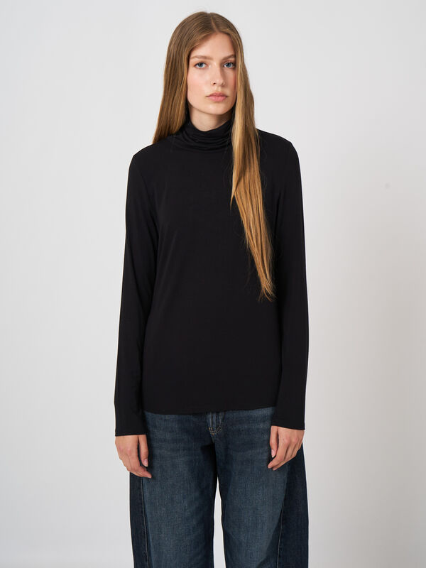Stretch colshirt met lange mouwen image number 0