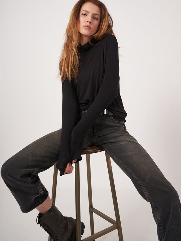 Turtleneck jersey long-sleeved top image number 3