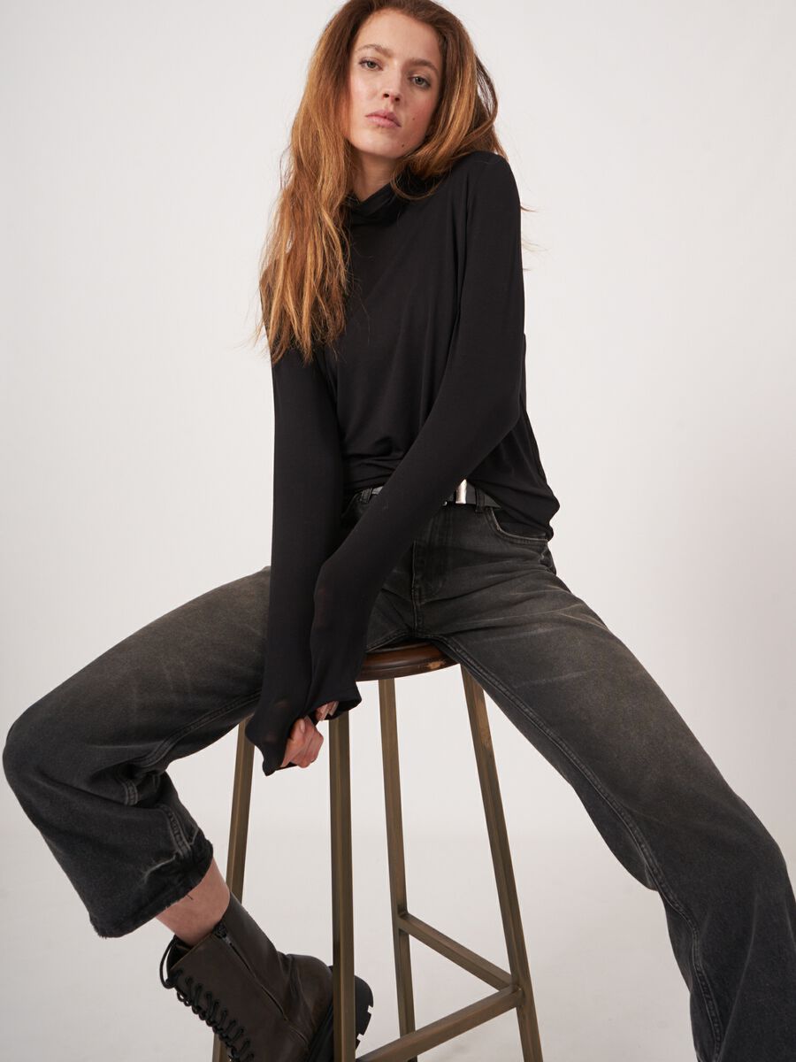 Turtleneck jersey long-sleeved top image number 3