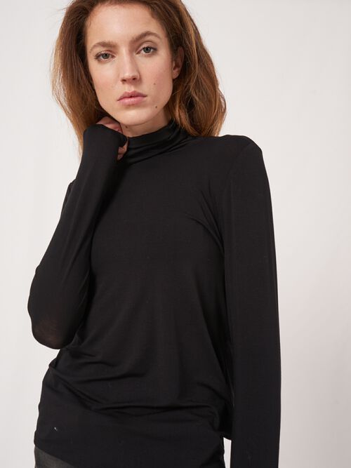 Stretch colshirt met lange mouwen