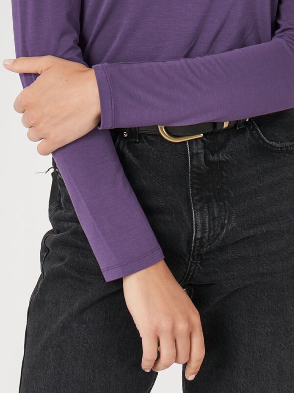 Turtleneck jersey long-sleeved top image number 2