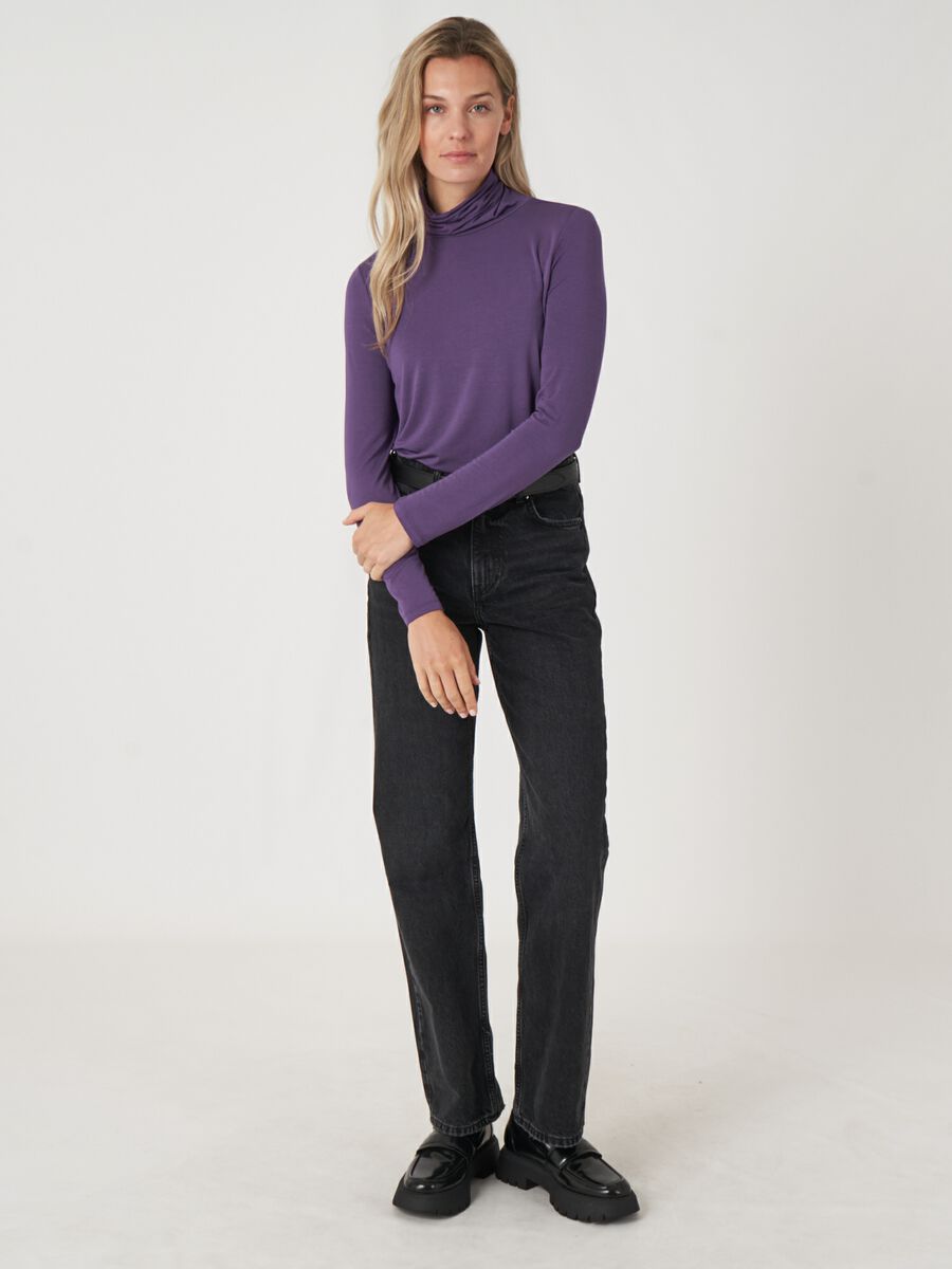 Stretch colshirt met lange mouwen image number 4