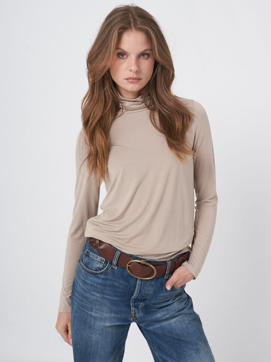 Turtleneck jersey long-sleeved top image number 0