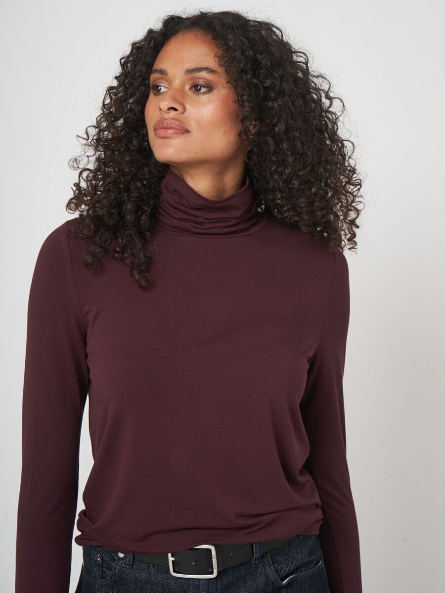 Stretch colshirt met lange mouwen image number 2