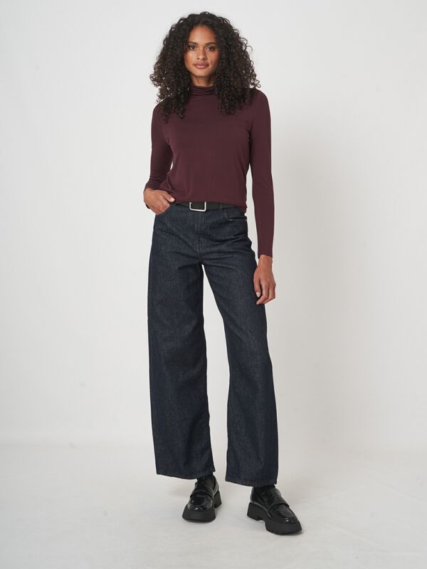 Top col roulé femme — jersey stretch & manches longues image number 3