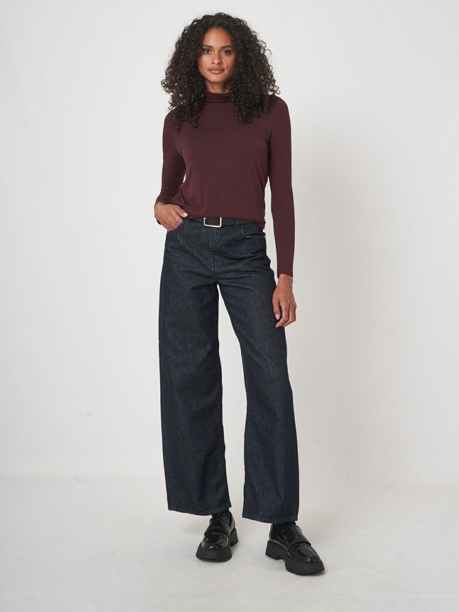 Stretch colshirt met lange mouwen image number 3